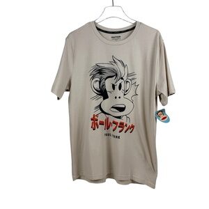 Paul Frank Lightweight Double Sided Graphic T-Shirt Beige NWT Men’s Size L